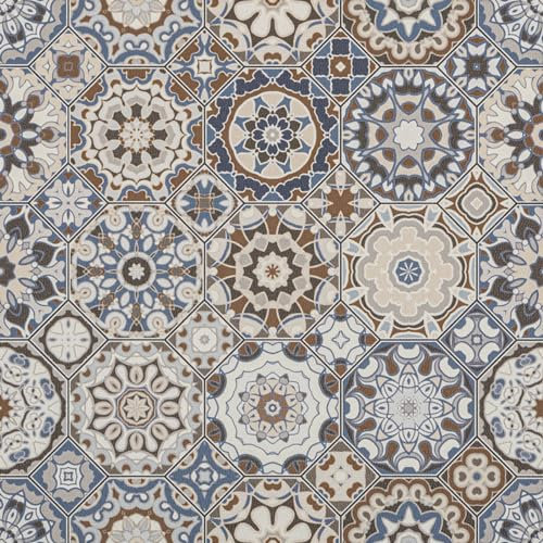 Piastrelle Autoadesive Pavimento PVC Adesivo, Stile Vintage, per Soggiorno, Bagno, Corridoio, 30 x 30 cm, 10 Pezzi (0,9 ㎡)