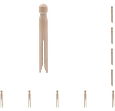 Set di 10 mollette in legno per bucato, mollette per bucato, spuntini, spille per indumenti, multifunzionali, accessori artigianali per camera e cucina