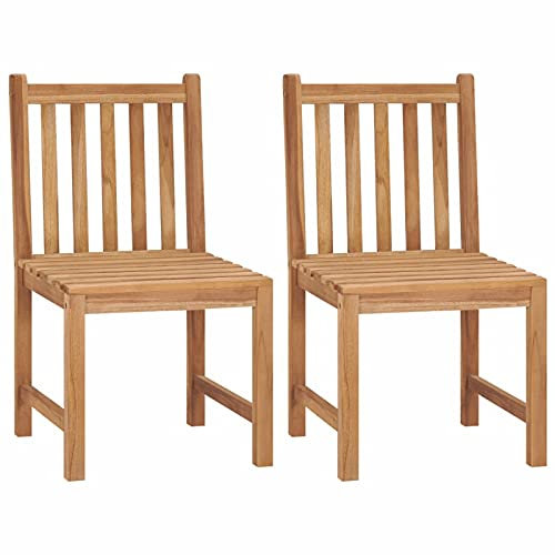 GuyAna Gartenstühle 2 STK. Massivholz Teak Hochlehner Gartenstuhl Patio Dining Chairs