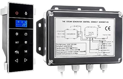 Generatore per bagno turco neratore di e for doccia nero CA da 3 kW, e for sauna umida con impostazione di tempo e temperatura IPX4 impermeabile per sauna, bagno, doccia a casa(Color:VS-9007B-3KW-BP)