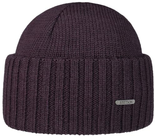 Stetson Northport Umschlagmütze einfarbig Made in Italy Damen Herren Herbst Winter