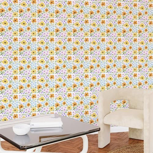 Selbstklebende Tapete Orange Lila Blau Strukturtapete Wandtattoo Schlafzimmer Tapete Selbstklebend Vliestapete Wallpaper for Living Room Tapeten Leicht zu Entfernen Wandschutzfolie 40x100cm