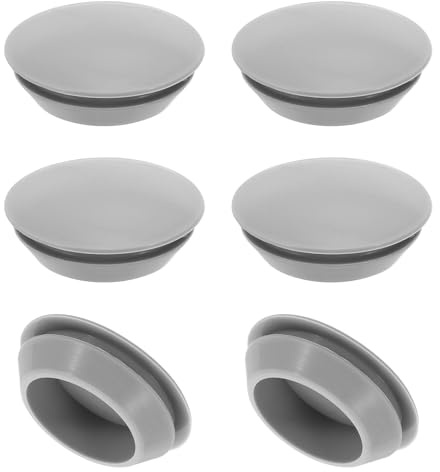 PATIKIL 28mm Diametro Tappo Rotondo Silicone, 6pz Tipo Bloccaggio Mobili Tappo Foro Pulsante Protettivo Copertura Testa per Foro 2,5-28mm per Sigillare Foro Cilindro Passacavi, Grigio