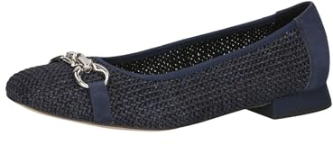 CAPRICE Damen Ballerinas Bast Elegant, Blau (Ocean Comb), 39 EU