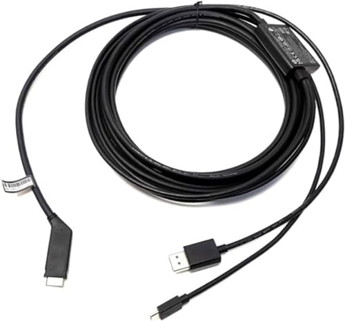 GFTVRCE 6m Black Replacement VR Cable for HP Reverb G2, Compatible with PC, DP & USB Type-C, Male-to-Male Connector, Round Shape, Both Indoor & Outdoor Use, 1st Generation | DP USB Type-C Connectors, PC Connecting, VR Headset Compatible, Extension Cable