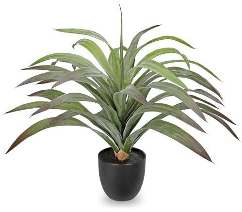 Briful Faux Agave Plant 18.1in Artificial Agave Potted Plant Fake Outdoor Plants for Home Office Living Room Bedroom Kitchen Table Decor
