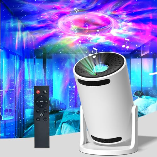 Sternenhimmel Projektor mit 15 Lichtmodi, Bluetooth Lautsprecher und Timer - 180° Drehbarer Nebelprojektor Nachtlicht mit Fernbedienung - Galaxy Planetarium Projektor für Schlafzimmer