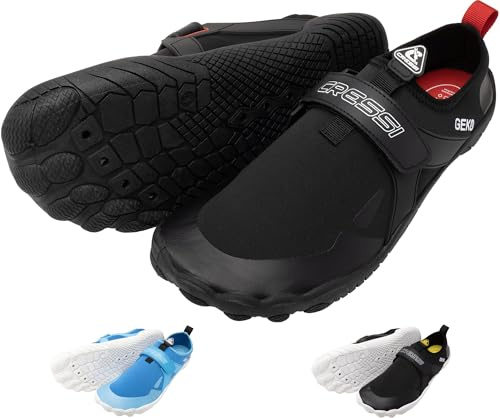 Cressi Geko Shoes Black/Red 44 - Scarpa da Scoglio Unisex Ideale per Un’Esperienza Immersiva nell’Ambiente Acquatico con Una Connessione Diretta al Fondale Marino, Nero/Rosso, 44