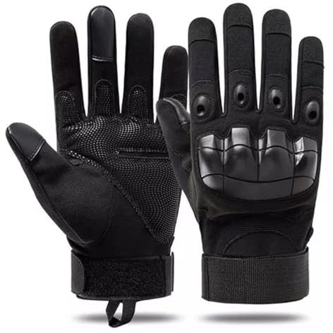 Motorradhandschuhe Taktische Handschuhe für Herren und Damen: Motorrad Handschuhe mit hartem Knöchel & Touchscreen für Motocross Roller Mountainbike Quad, Sicher Atmungsaktiv Wasserdicht - Schwarz XL