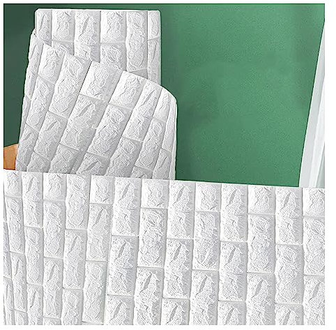 3D-Wandpaneele, selbstklebend, zum Abziehen und Aufkleben, wasserdicht, extra dierdicht, extra dicke weiße Strukturtapete für: Innenwanddekoration in Weiß, (Farbe: Weiß, Größe: 70 cm x 30 m)