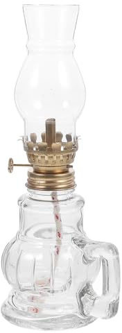 Homoyoyo Lámpara De Aceite Vintage De Vidrio Transparente para Hogar Jardín Cocina con Luz Suave Y Diseño Clásico De Keroseno