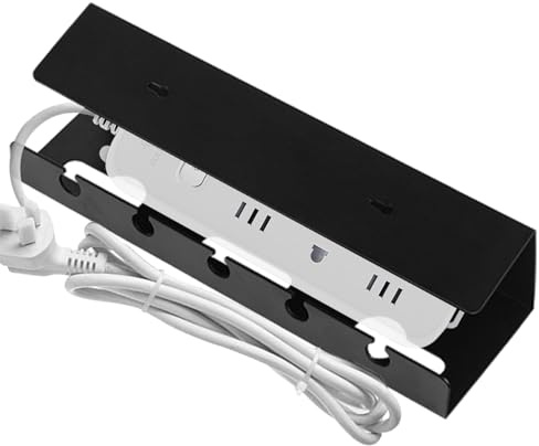 Sghtil Bandeja organizadora de Cables Debajo del Escritorio, Porta Cables Resistente sin Agujeros – Portacables Adhesivo sin Tornillos para de TV, Escritorio de Juegos y mesita de Noche