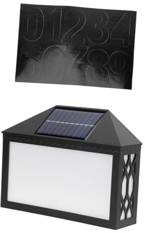 HOMSFOU 1set Lampada Solare Da Esterno Per Numero Civico Luce Led Controllata Da Luce e Resistente Decorativa Per Casa e Giardino Con Adesivi Per Numeri e Lettere