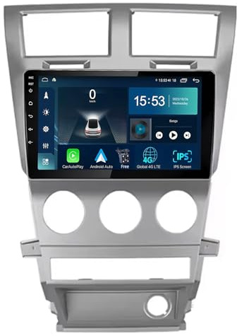Android 14 bilradio för Dodge Avenger JS 2007-2010/Dodge Nitro 2006-2011 Trådlös CarPlay Double Din 9-tums pekskärm Bilradio med Bluetooth handsfreesamtal FM-radio SWC WIFI GPS Navi AHD-backupkamera(S