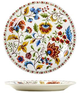 French household retro personality creative round fresh and durable ceramic soup bowl - 9 inch small plate