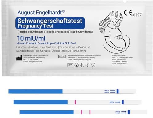 20x Schwangerschaftsteststreifen 10 mIU/ml – Made in Kanada – Über 99 % genau – Ultra-Frühtest – Sensitiver hCG Urintest für Zuhause Kinderwunsch & Früherkennung