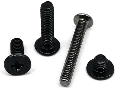 50pcs M1.2 M1.4 M1.6 M2 M2.5 M3 M4 Black Small Ultra Thin Wafer Flat Head Screw Bolt for Laptop Notebook Phone Glasses(2.5mm,M1.6)