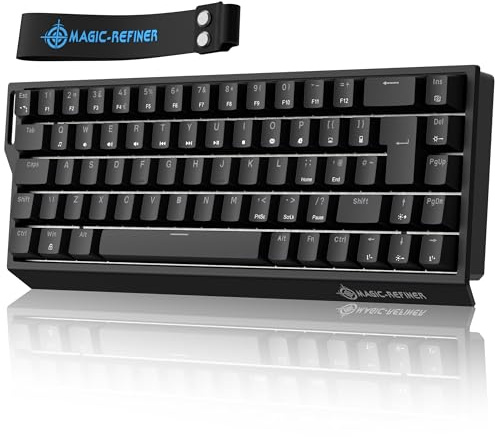 MAGIC-REFINER X68 HE 8000Hz Rapid Trigger-Tastatur, Kabelgebundene Magnettastatur,Einstellbarer Anschlag UK-Layout,128K-Abtastrate,0,125 ms Latenz,0,01mm RT-Genauigkeit,Snap Tap,RGB (Schwarz)