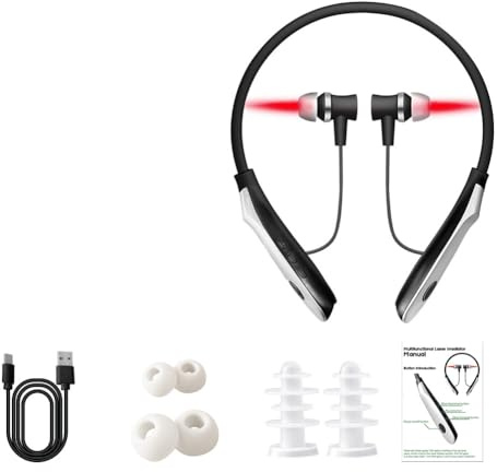 Aboiled Tinnitus Red Light Therapy Device 650nm, for Ears& Nose Treatment, 2-in-1 Function for Ears Rehears Relief