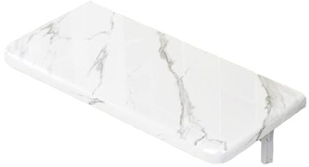 Foldable Wall Shelf - Space-Saving Hanging Table for Office, Study, Kitchen, Dining Room, Bar - White Stone Design, Versatile Home Decor, 60x30cm