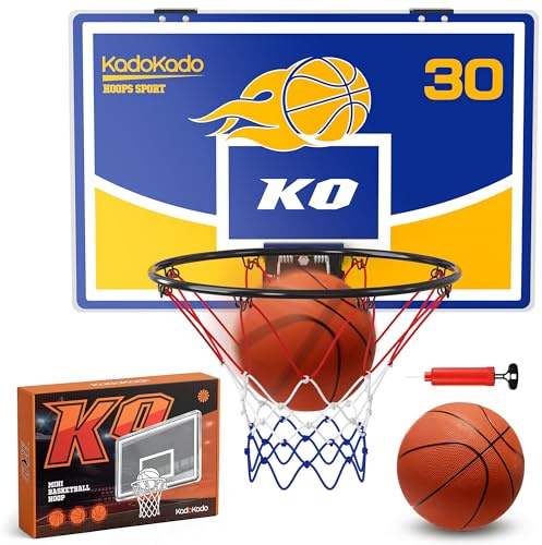 KadoKado Mini Basketballkorb Set, Basketballkorb Indoor, Basketball Korb im Zimmer Wandmontage Mit 4 Balls, Basketballkörbe tür Set für Outdoor Indoor, Geschenk GC30