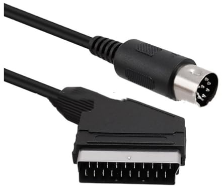 RGB-SCART-Kabel 8-Pin DIN auf 21-Pin-Stecker, kompatibel mit Sega Genesis Model 1/Mega Drive 1