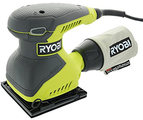 Ryobi S652DGK lijadora orbital cuadrada de 2 amperios, 1/4 pulgadas, 14.000 OBM