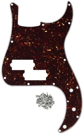 FLEOR 13-Loch Modern Style Standard PB Bass Pickguard ohne Truss Rod Notch für 4-Saiter P Bass Modell, Braune Schildkröte