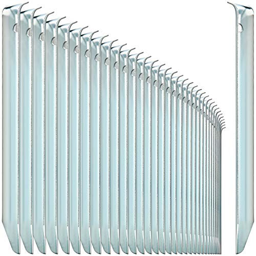 com-four® 36x Zelt-Heringe aus Stahl - halbrunde, robuste Erdnägel für Camping und Outdoor - ideal für normalen Boden