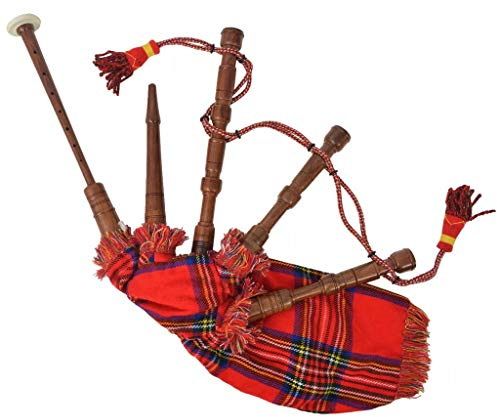 Tidyard Spielbarer Dudelsack für Kinder im typischen Schottendesign Rot-Blau Royal Stewart Tartan Kinderspielbare Dudelsäcke in typisch schottischem Design Kunst & Unterhaltung Hobby