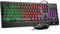 Rii Gaming Tastatur und Maus Set, Maus und Tastatur, RGB Hintergrundbeleuchtung QWERTZ (DE-Layout), Regenbogen Farben Beleuchtete USB Wasserdicht Tastatur und Maus mit 3200 für Pro PC Gamer
