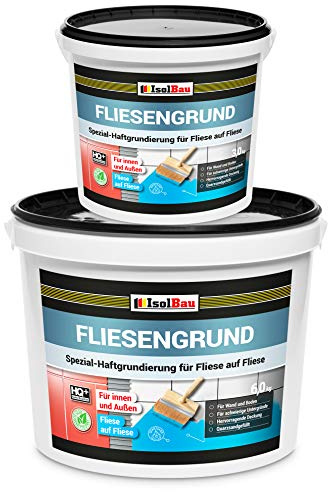 Isolbau Fliesengrund Blau 9 kg - Fliese auf Fliese Fliesen-Grundierung für Wand- & Bodenfliesen im Innen- & Außenbereich