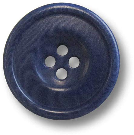 6er Set blau eingefärbte Vierloch Steinnussknöpfe mit breitem, eleganten Rand, Ø: ca. 15mm!