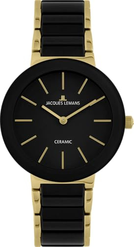 JACQUES LEMANS Damenuhr Monaco Massiv Edelstahl/High-Tech-Ceramic massiv Edelstahl 42-7