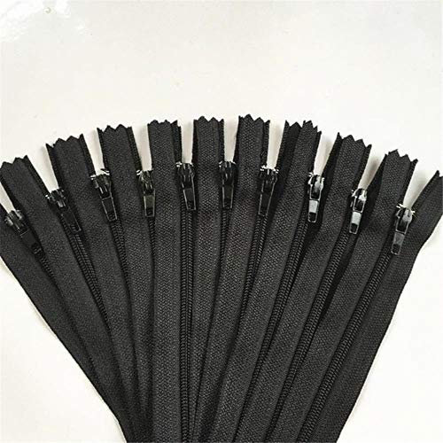 40 Stück 70 cm - 27,5 Zoll Verschiedene Reißverschlüsse Bulk für Näharbeiten 3# Close End (20 / Farbe), Schwarz, 70 cm