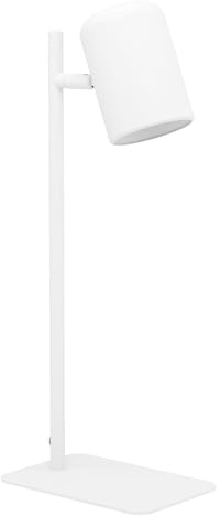 EGLO LED Tischlampe Ceppino, 1 flammige Schreibtischlampe minimalistisch | Tischleuchte aus Metall, Bürolampe in Weiß, Lampe mit Schalter, GU10 Fassung