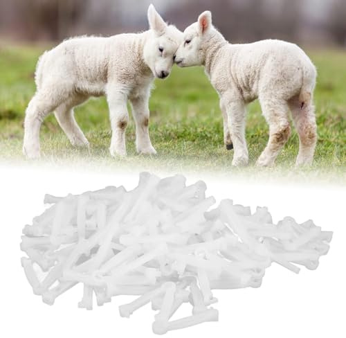 100 Pièces, Pinces à Cordon Ombilical Jetables, Pince à Cordon Ombilical Blanche pour Animaux Chiot Chatons Vaches Naissance D'urgence