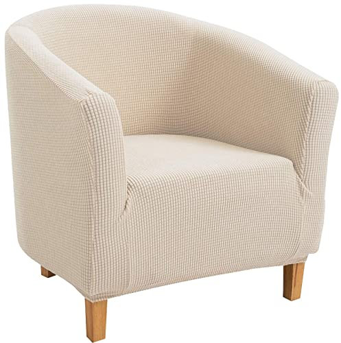 Konsilsa Stretch Sesselüberwürfe, Sesselhusse mit Armlehnen Wasserdicht Sesselüberwurf Sesselbezug Sofabezug Couch Überwurf Husse für Clubsessel Loungesessel Cocktailsessel (Color : Beige)