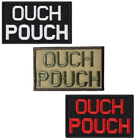 3 stycken Ouch Pouch, broderade lappar med kardborreband, taktisk applikation, militär, moral, emblem, patch för Airsoft cosplay, paintball, taktisk ryggsäck, uniform, väst, hundsele