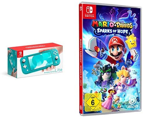 Nintendo Switch Lite Konsole Türkis-Blau & Mario + Rabbids Sparks of Hope Switch