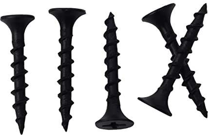 JEGONFRI 250pcs #6 × 1 inch High Hardness Drywall Screws, Black, Coarse Thread, Phillips Drive, Bugle Head, Black Wood Screws, Wood and More (1 in, 250)