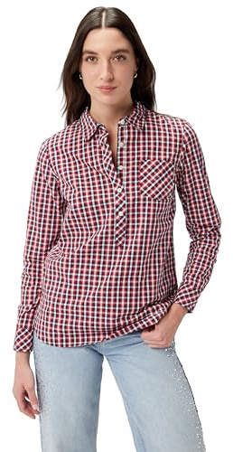 Tommy Hilfiger Blouse Casual Check Roll Tab Long Sleeve Camisa, Multicolor, S Mujeres