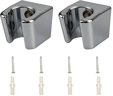 JustYit 2 Piezas Soporte Alcachofa Ducha Plata Soporte para Cabezal de Ducha Soporte de Ducha para Montaje en Pared con Tornillos para Alcachofa de Ducha de Pared para Baño