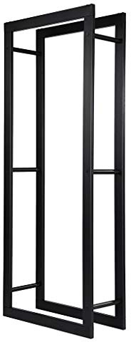 Loywe Kaminholzregal Metall Brennholzregal Feuerholzregal Kaminholzständer für Innen und Außen Schwarz (60 x 25 x 150 CM)