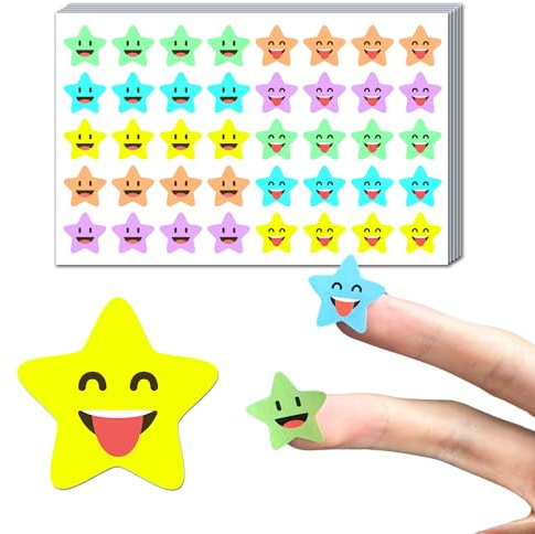2000 Stück, 20mm - Sticker Sterne Belohnungssticker Grundschule
