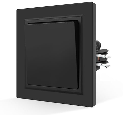 CNBINGO Interruttore a bilanciere liscio sulla pelle con artigli, moderno interruttore a parete da incasso, semplice interruttore a bilanciere con piastra opaca delicata sulla pelle, 1 scomparto a 1