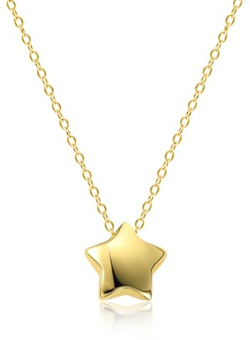 ALEXCRAFT Collar de Oro Mujer Plata 925 con Estrellas - Regalo Muy Fino Mamá Niña Joyas Ideas Cumpleaños Halskette Damen