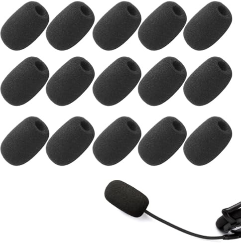 OIGWBPH 15pcs Popschutz Mikrofon Mikrofon Windschutz Lavalier Windschutz Mini Mikrofon Headset Windschutzscheibe für Klein Mikrofon Lavalier Kopfhörer