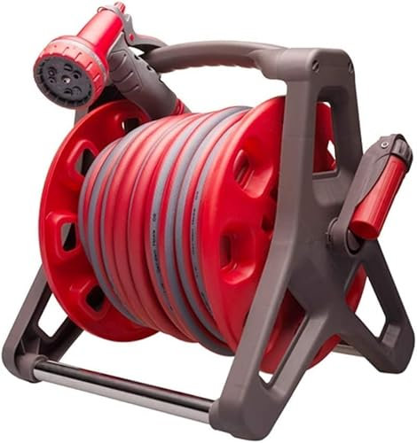 CFDZCP hosepipes for garden on reel Empty Hose Reel, ½ Garden Hose， Lightweight Hose Reel Wall Mountable， Empty Cable Reel For Garden Hose Storage Stand Water Hose Holder(Style 1,10m)