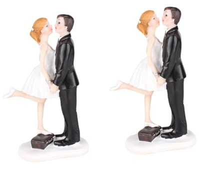 Vaguelly 2stücke Braut Und Bräutigam Cake Topper Figuren Hochzeitsdeko Aus Resin Liebevolle Tortendekoration Für Hochzeitstorten Und Teiliges Verzierung Für Festliche Anlässe